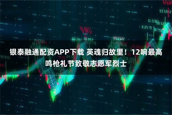 银泰融通配资APP下载 英魂归故里！12响最高鸣枪礼节致敬志愿军烈士